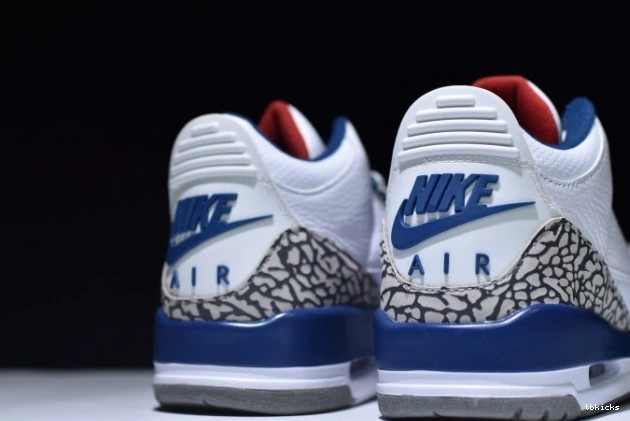 Rep TB Nike True Look Air 854262-106 Jordan 3 Blue Air Retro First 0729